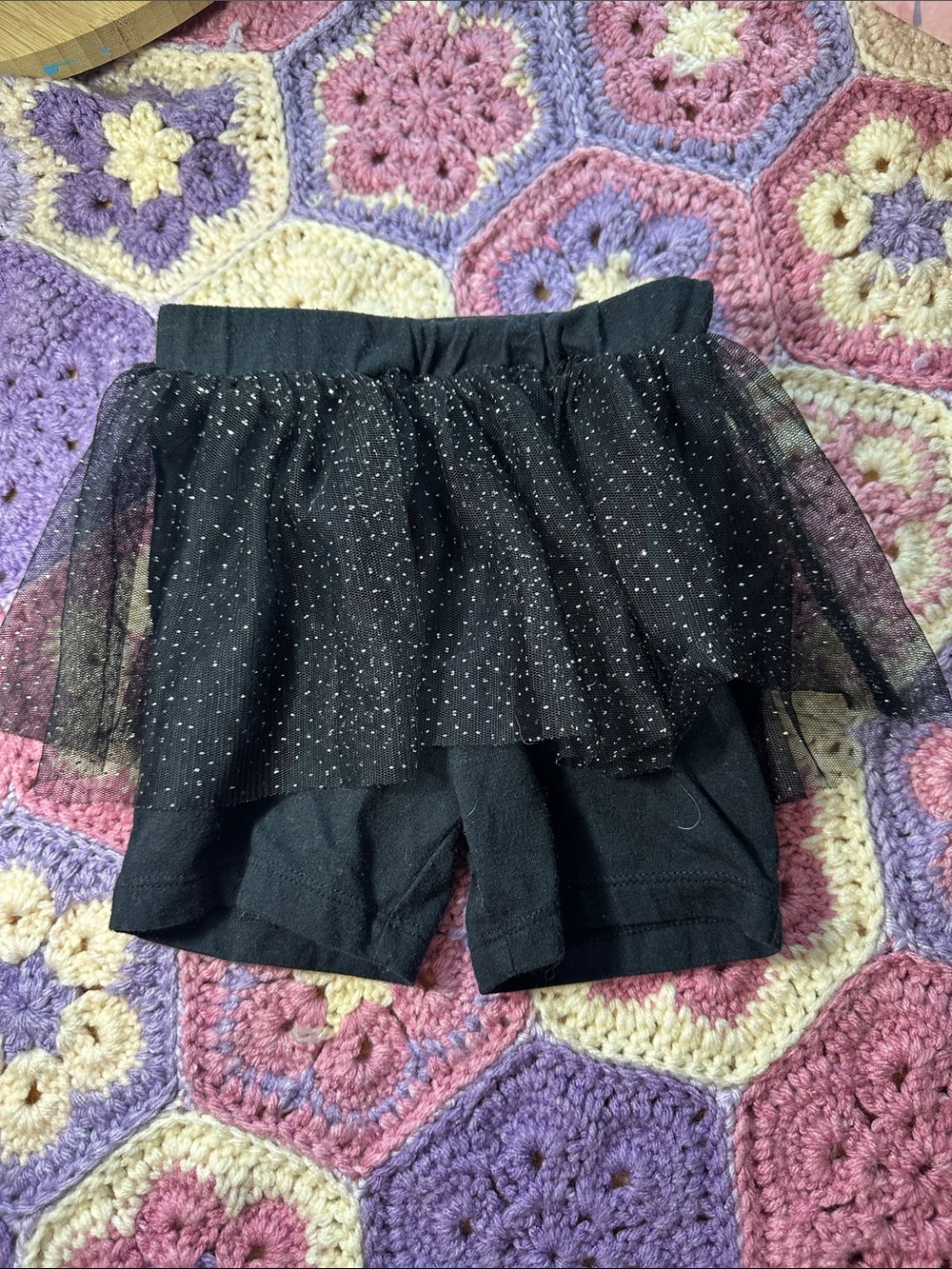 Swiggles Black Sparkle Tulle Skort for Kids B336